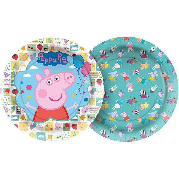 Prato Descartável Quadrado Peppa Pig - 08 Un