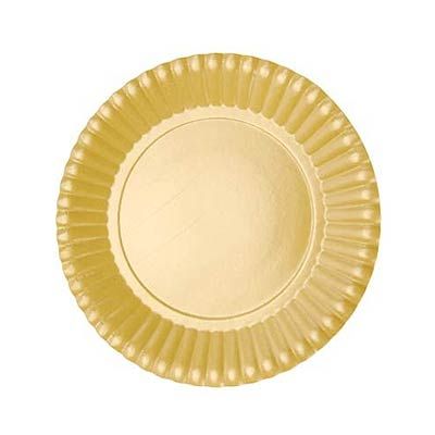 Prato Descartável Cartonado Pequeno 15cm Ouro - 10 Un