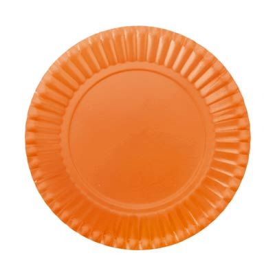 Prato Descartável Cartonado Pequeno 15cm Laranja - 10 Un