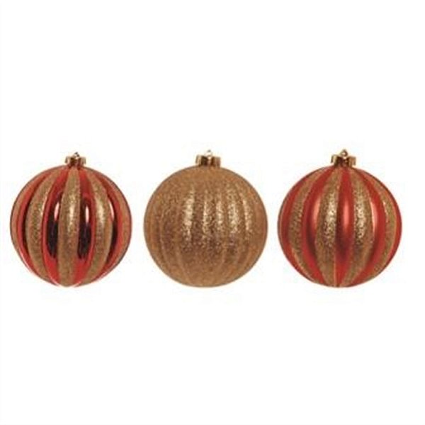 Bolas Vermelho e Ouro (Bolas) - 2 Jogos com 6 Peças