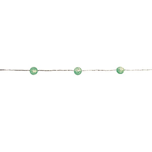Pisca Pisca com 20 Leds Bola Craquelada Verde Cordão Incolor 1,90m 3 Pilha AA