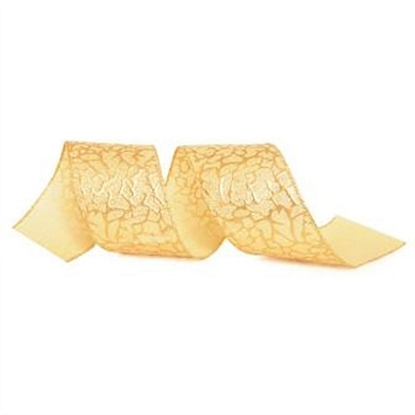Fita OnÁa com Glitter Ouro 6,3 cm x 9,14 mts (Fitas Natalinas) - 3 Un