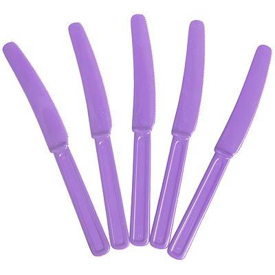 Faca Plástica para Refeição Colorline Lilás - 10 Un