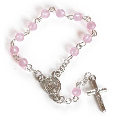 Meu Batizado - Mini Terço Rosa - 08 Un