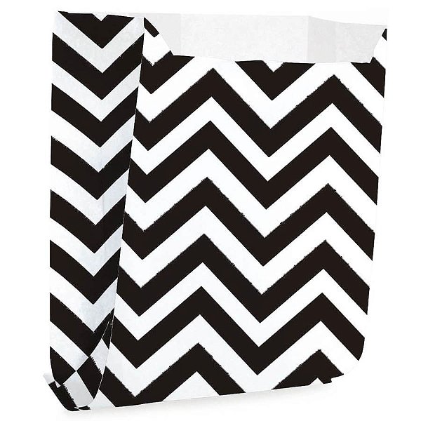 Saquinho para Lanche Missoni Preto Médio 10x10,5x4 - 50 Un