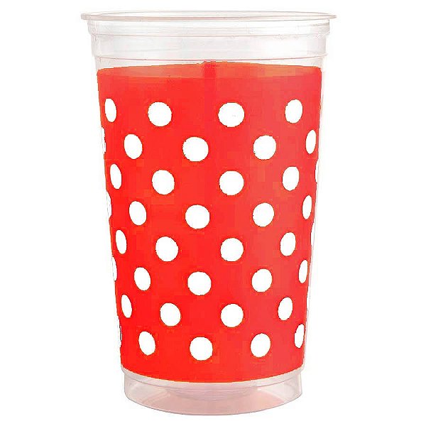 Copo Mania 300ml Petit Poá Vermelho - 30 Un