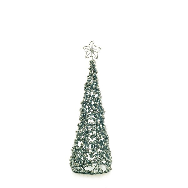 Árvore Formato Cone com Estrela Prata Tamanho P (Marrocos)