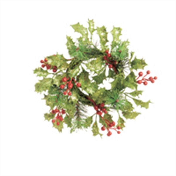 Mini Guirlanda de Natal com Folhas Verde e Vermelho - 1 Un