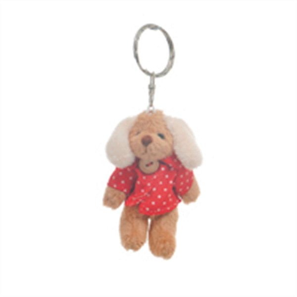 Chaveiro Cachorro Marfim e Vermelho (Patchwork Vermelho) - 6 Un
