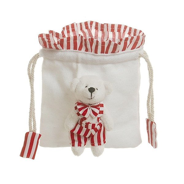 Bolsinha Urso Bege Vermelho (Bolsinhas) - 1 Un