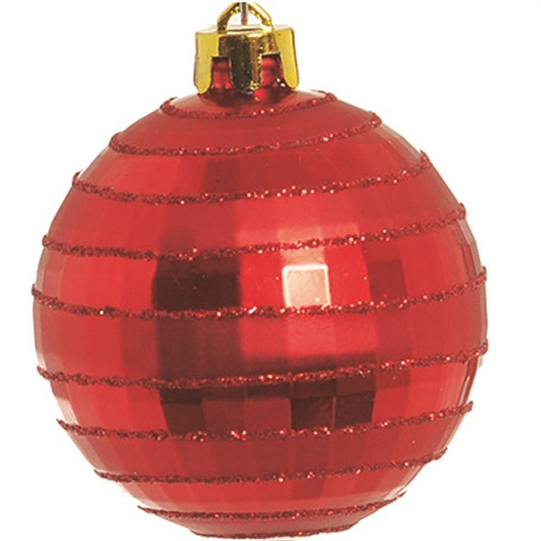 Bola com Quadriculados Vermelho 6 cm (Bolas) - 4 Peças