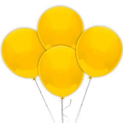 Balão Látex Tradicional Redondo 8" Liso Amarelo - 50 Un