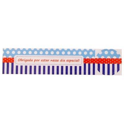 Adesivos Duster para Potinho de Vidro Poá Azul e Vermelho - 20 Un
