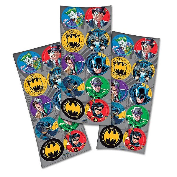 Adesivo Redondo Batman Clássico - 03 cartelas
