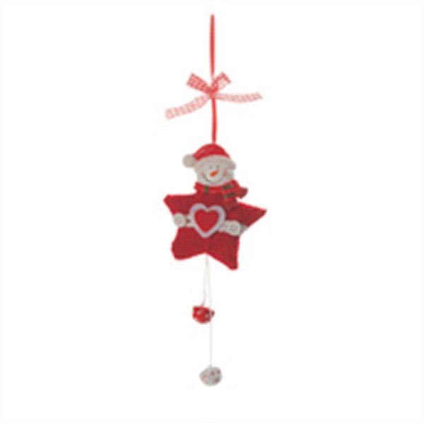 Enfeite para Pendurar Boneco de Neve Vermelho e Branca (Enfeites) - 6 Jogos com 2 Peças