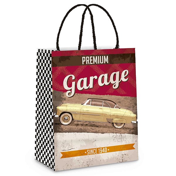Carros Vintage - Sacola Cartonada 21.5x15cm - 10 Un