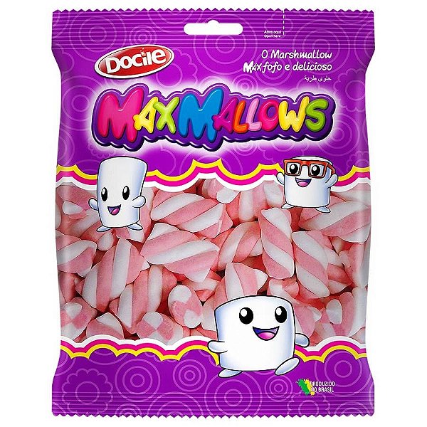 Pacote Maxmallows Twist Rosa/Branco Baunilha - 250g
