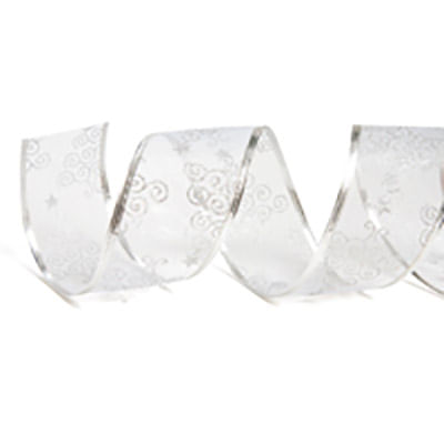 Fitas de Natal Prata 6,3 cm x 9,14 mts - 3 Un