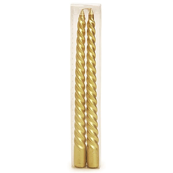 Velas em Kit - Espirais Ouro (24cm) 02 Un