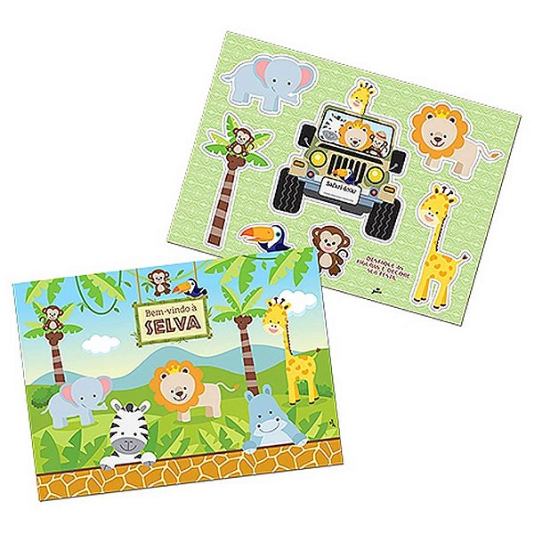 Kit Decorativo Cartonado Bem-vindo à Selva