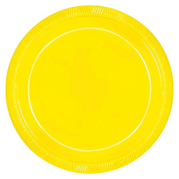 Prato Color 23cm Amarelo Neon - 10 Un