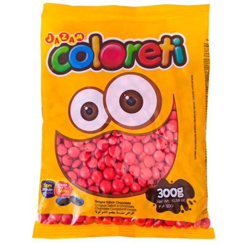 Pacote Mini Confete Coloreti Chocolate VERMELHO - 300g