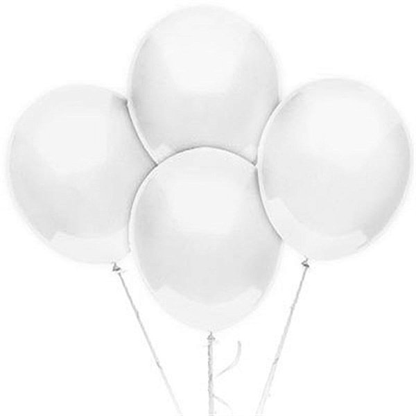 Balão Látex Tradicional Redondo 8" Liso Cristal - 50 Un
