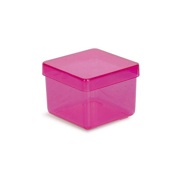 Caixinha Acrílica 4x4cm Rosa para Lembrancinha - 10 unidades