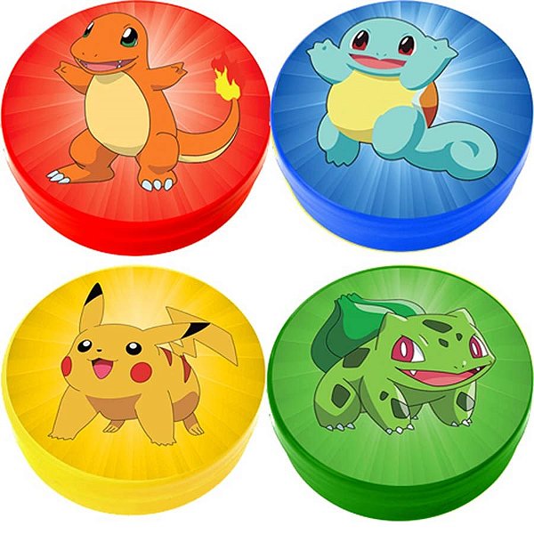 Latinha Plástica 5x1 Lembrancinha Pokémon BICHINHOS - 04 Un