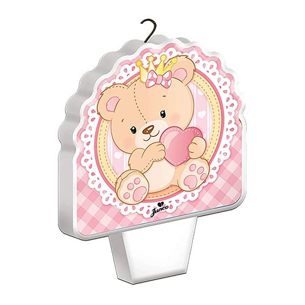 Vela Plana Baby Ursinha Menina