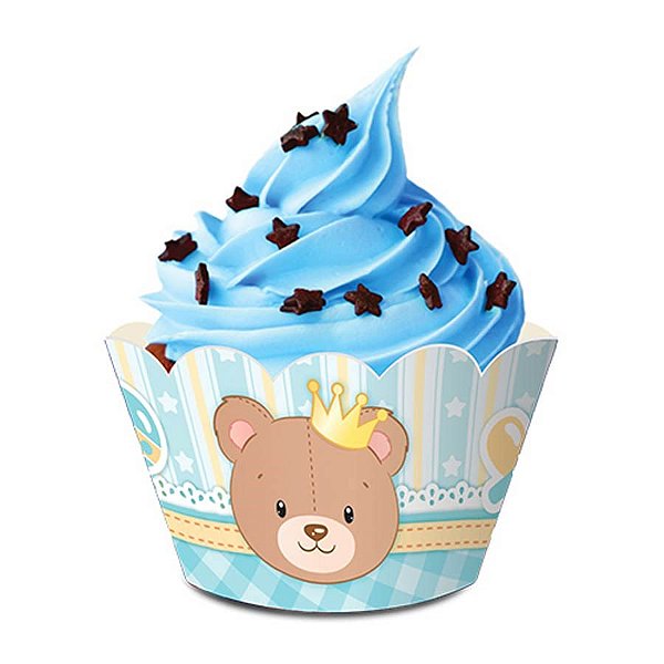 Forma para Cupcake Baby Ursinho Menino - 08 Un