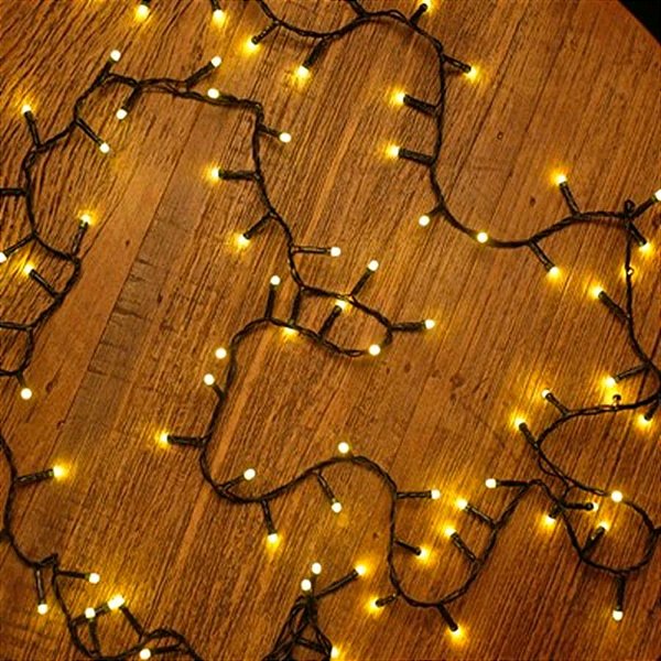 Pisca com 100 Leds Branco Quentes Cordão Verde 120V Macho e Fêmea