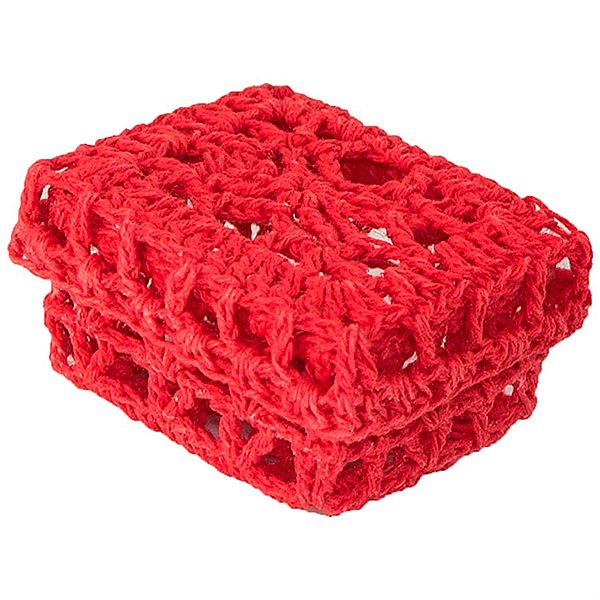 Mini Caixinha Retangular de Crochê para Lembrancinha - Vermelha