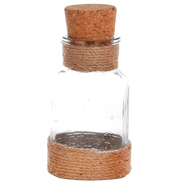 Pote Decorado com Rolha - Tamanho Pequeno (13cm)