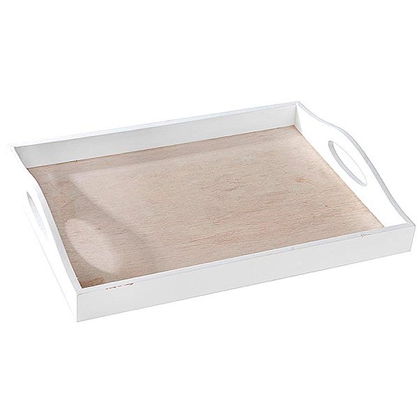 Bandeja Decorativa em MDF - Branca Reta (30x22cm)