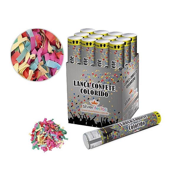 Lança Confete Colorido 30cm (LCN001)