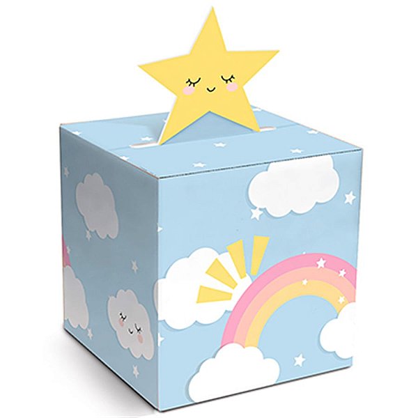 Festa Chuva de Amor - Caixa para Docinho Azul 10 Un