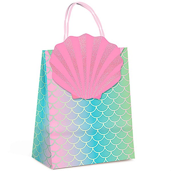 Festa Sereia - Sacola Papel com Fechamento P - 10 Un