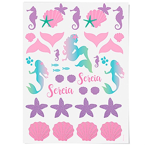Festa Sereia - Transfer para Superfície (15x20cm) - 2 Cartelas