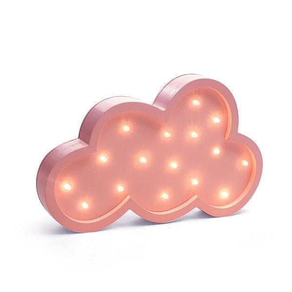 Led de Madeira Nuvem Rosa