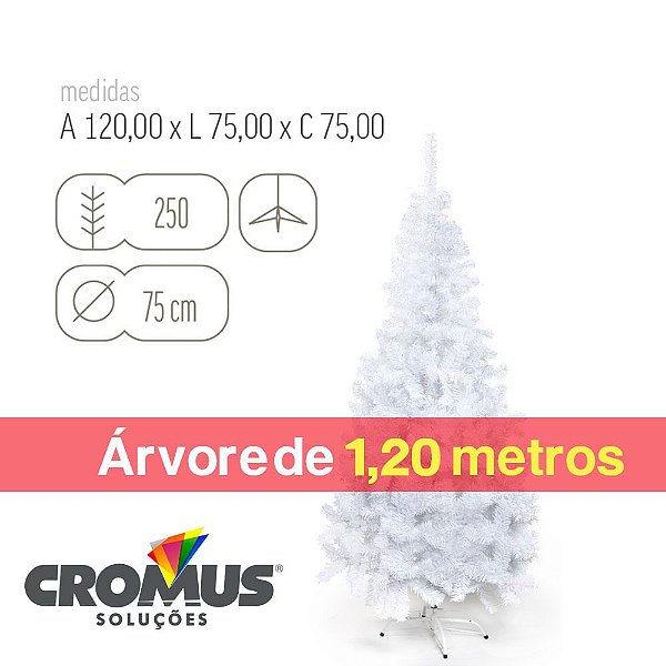 Árvore de Natal Portobelo Branco Base Plástica 1,20m com 250 Hastes