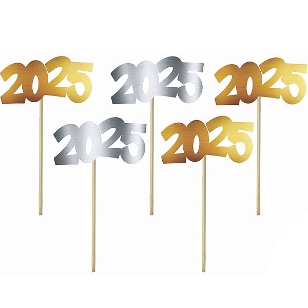 Enfeite Decorativo no Palito Reveillon 2025 M - 05 Un