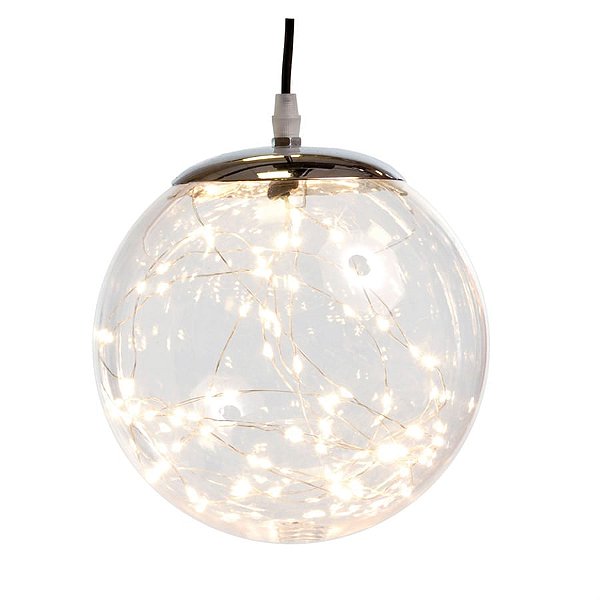 Iluminação de Natal - Bola com 80 Leds Bivolt Clara 20cm