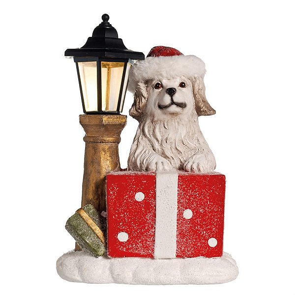Cachorro em Frente A Poste com Presente Vermelho (Pet Mania)  - 1 Unidade