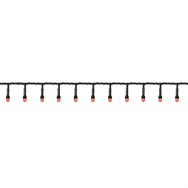Pisca Pisca com 100 Leds Vermelho 8 Funções Cordão Verde 2,50m 120V