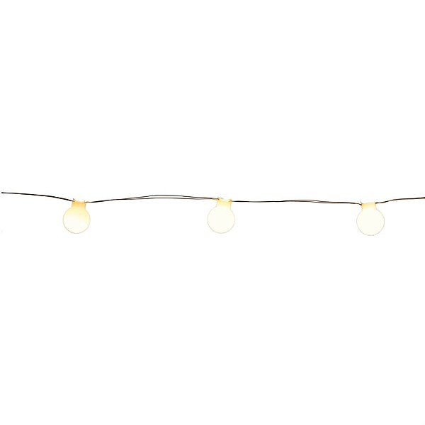 Pisca Pisca com 20 Leds Bolas Branco Quente Cordão de Arame 1,90m 2 Pilha AA