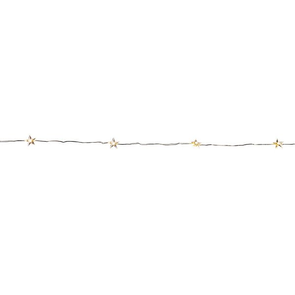 Pisca Pisca com 20 Leds Estrela Branco Quente Cordão Incolor 2,20m 2 Pilha AA