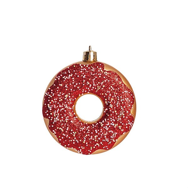 Enfeite para Pendurar Donut Vermelho - 3 Un