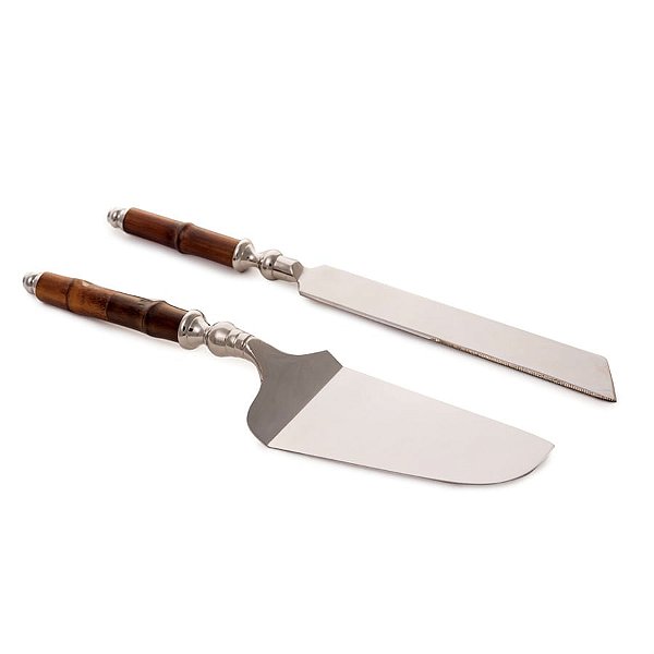 Espátula e Faca para Bolo Mare Prata (Talheres) - 1 Kit com 2 Peças