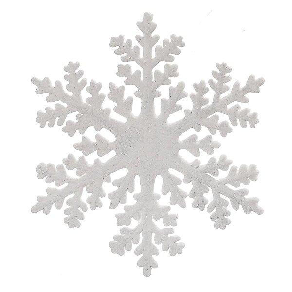 Floco de Neve para Pendurar Branco 15cm - 6 Un